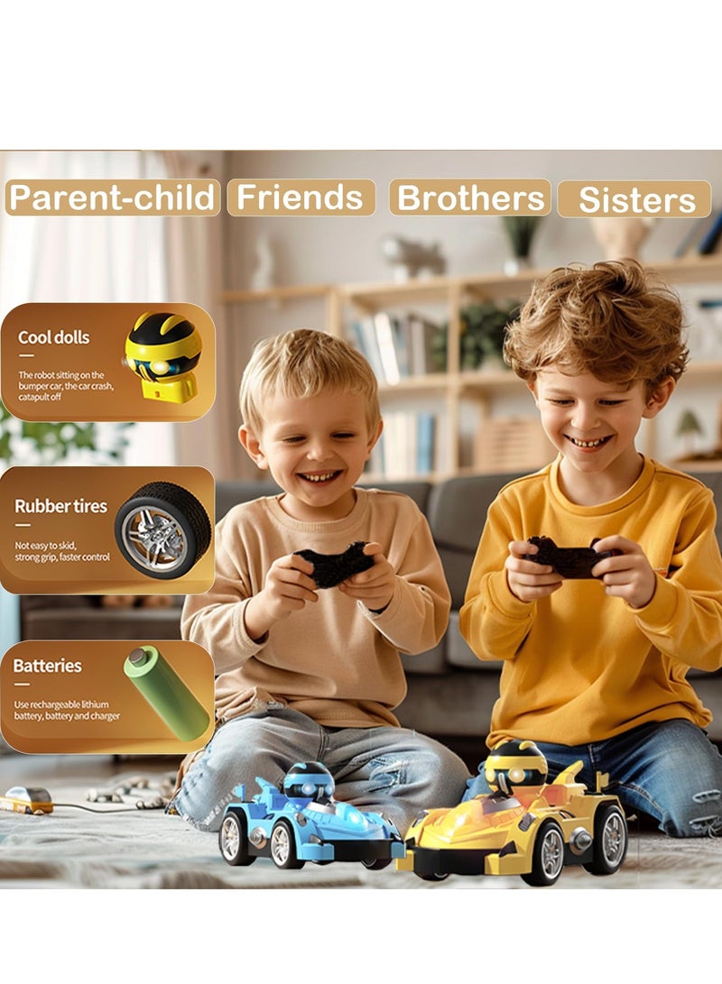 XiuWoo 2 Pack Remote Control Battle Bumper Car, Radio Control Toys Music Catapult Robot Popping Up Family Interaction RC Battle Game for Kids  - Image 4
