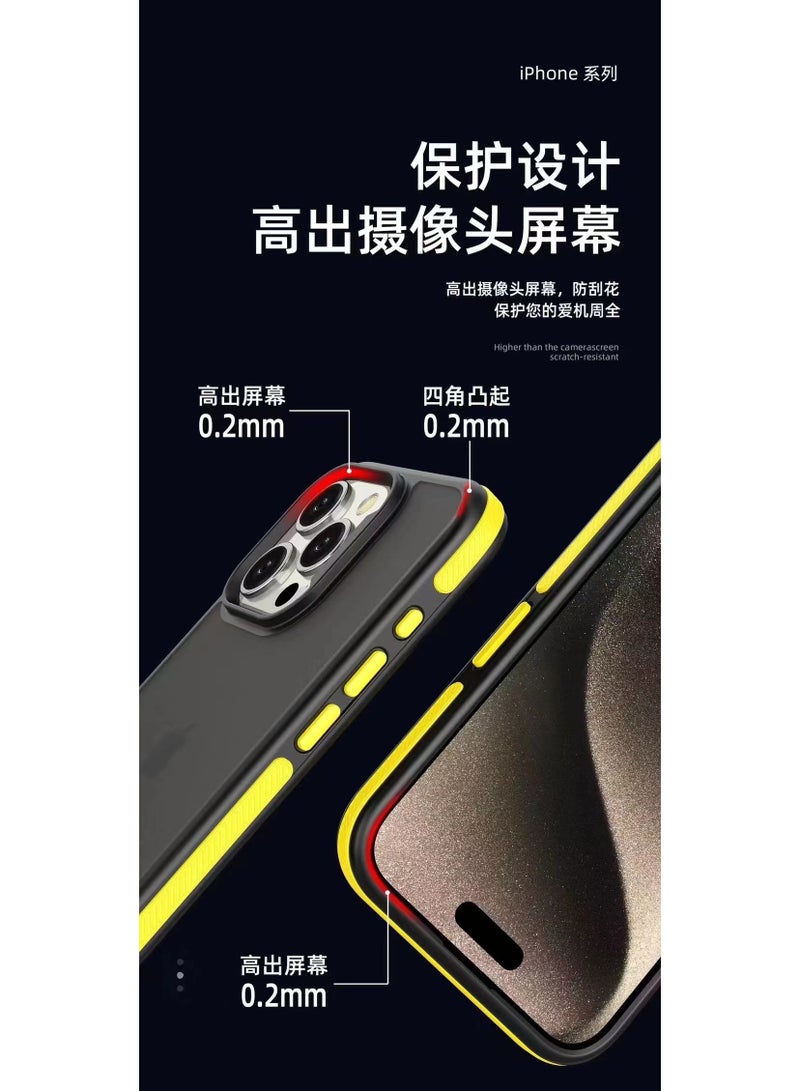 A back cover with a matte texture a delicate colored frame shock protection and protection for the camera from breakage For Iphone 15 Pro (Grey) - Image 4