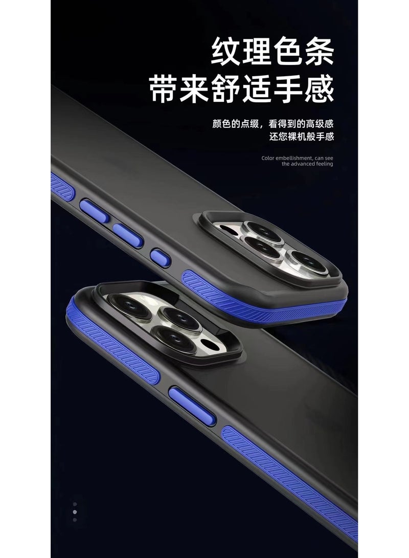 A back cover with a matte texture a delicate colored frame shock protection and protection for the camera from breakage For Iphone 15 Pro (Grey) - Image 5