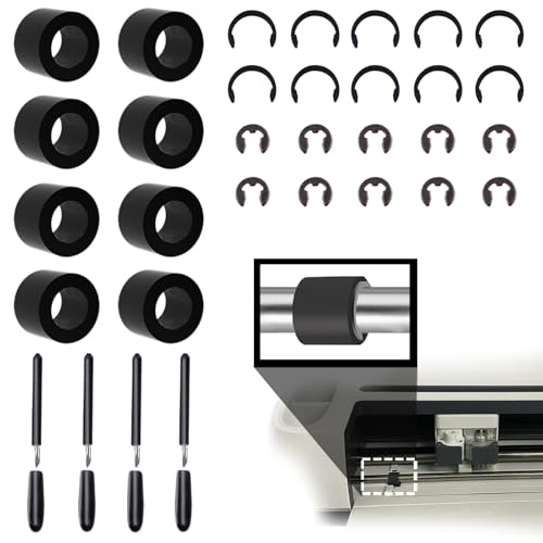Moalaok 32-Pack Rubber Roller Replacement for Cricut Maker 3/Maker – Complete Maintenance Kit with Anti-Slip Clips, Blades & DIY Repair Accessories - Image 1