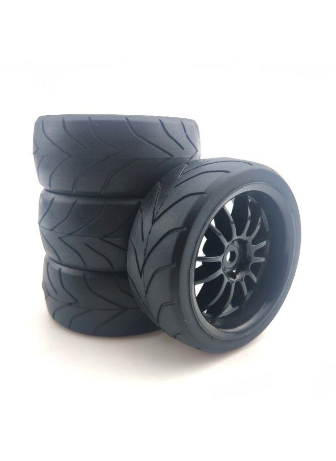 Generic - 1/10 Flat Running Oil Tram Tire Grip Strong Cherry Blossom D3/D4 HSP Unlimited Highway Racing Street Tire-Color:Can Match C Hub 1, Note Style - Image 1