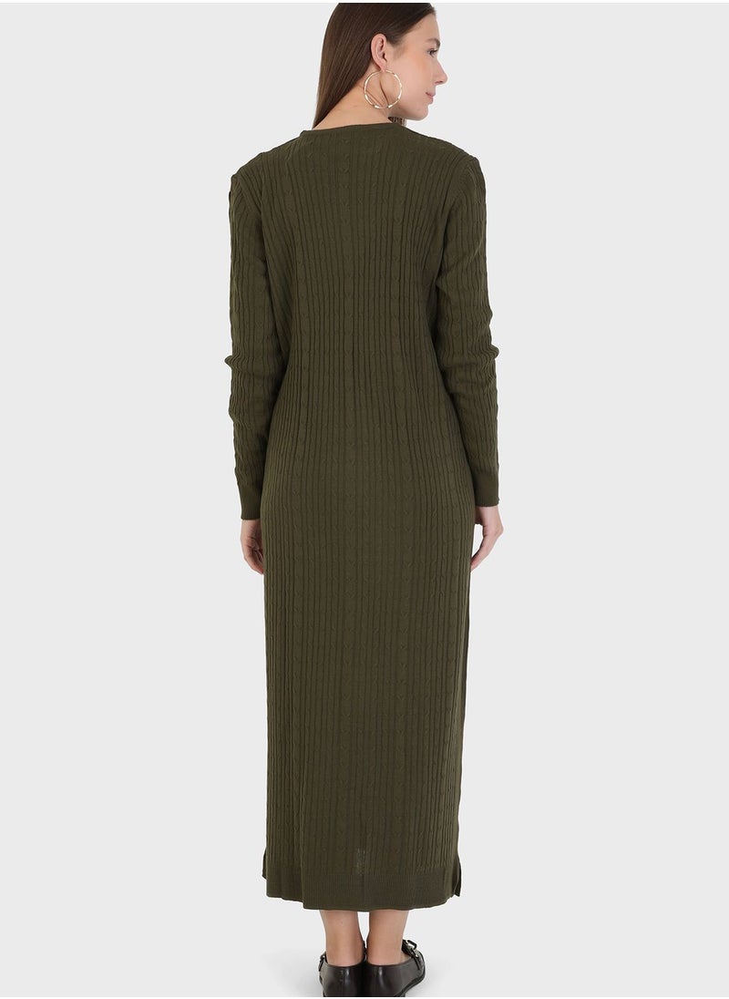 Tavin by Modanisa - Crew Neck Knitted Dress - Image 1