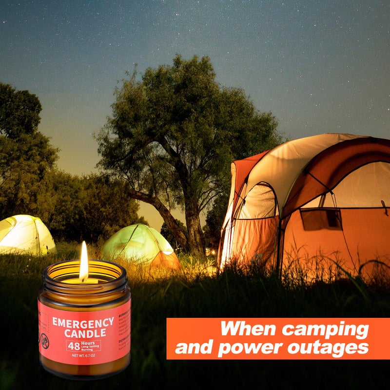 Chuarry 12 Pack Emergency Candles for Power Outage 48 Hours Long Burning Survival Candles Soy Wax for Emergency Winter Storm Camp Essentials - Image 5
