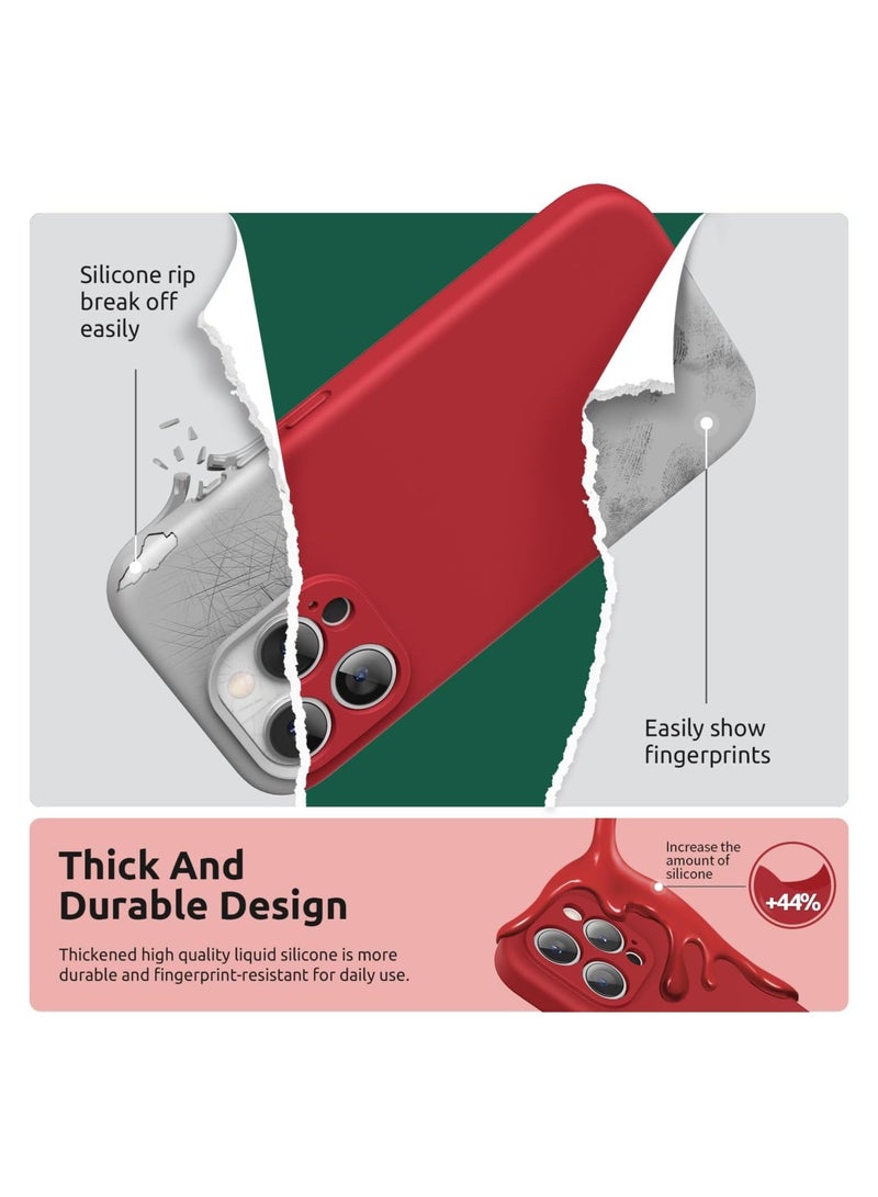 MUNTAQI Design for iPhone 15 Pro Max Case, Liquid Silicone [2 x Screen Protectors & 1 x Lanyard] Protection for Each Lens Shockproof Cover for iPhone 15 Pro Max 6.7 inch 2023, Red - Image 3