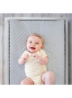 The Peanut Shell The Peanutshell Minky Changing Pad Covers for Baby Boys or Girls | 2 Pack Set in Unisex Grey & White  - Image 2