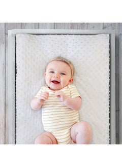 The Peanut Shell The Peanutshell Minky Changing Pad Covers for Baby Boys or Girls | 2 Pack Set in Unisex Grey & White  - Image 3