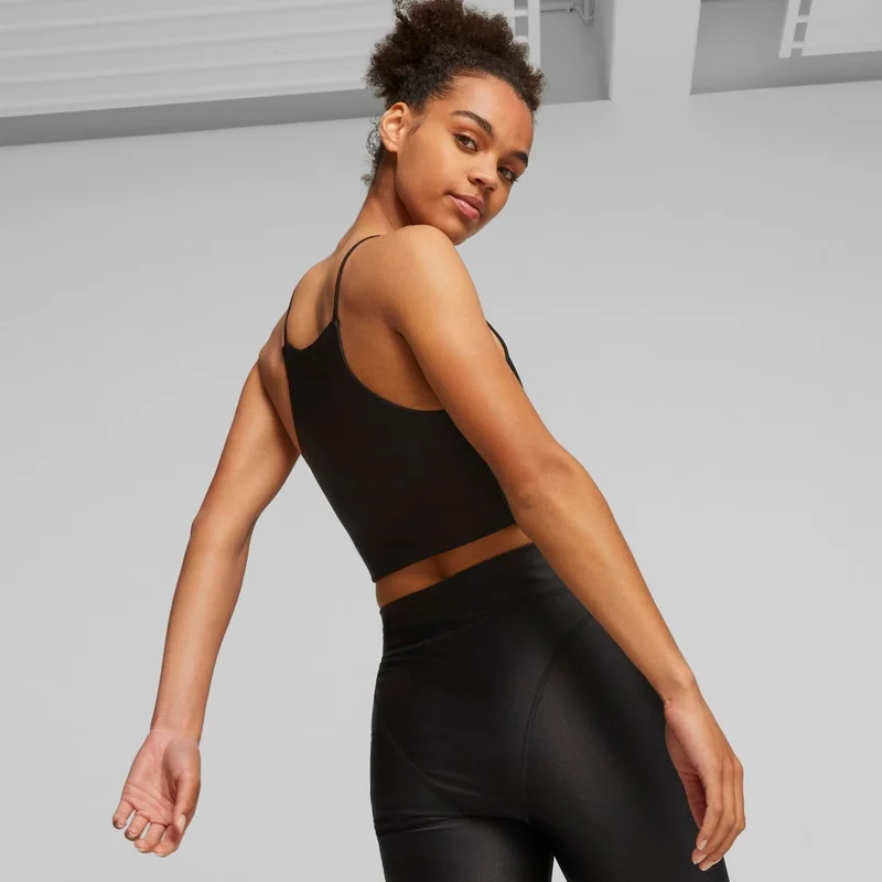 بوما Women Black T7 Shiny Crop Top Black Women's T-Shirt