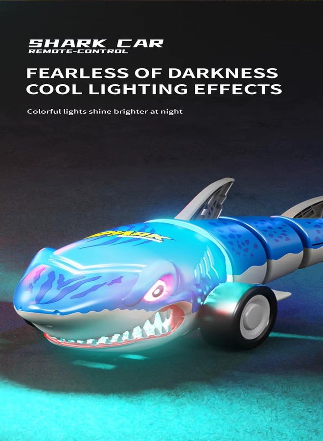 Jack Royal Rechargeable Remote Control Shark Stunt Car for Kids, 360 Rotational, LED Lights, 2.4GHz RC Stunt Toy, High-Speed Shark-Themed Racing Car, Fun Toy and Birthday Gift for Kids (Blue) - Image 2