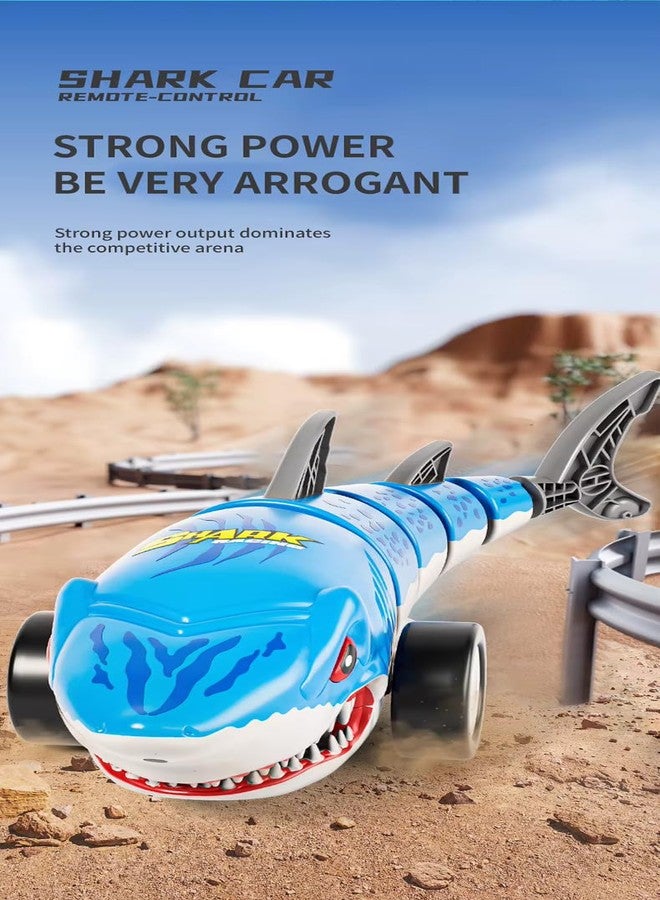 Jack Royal Rechargeable Remote Control Shark Stunt Car for Kids, 360 Rotational, LED Lights, 2.4GHz RC Stunt Toy, High-Speed Shark-Themed Racing Car, Fun Toy and Birthday Gift for Kids (Blue) - Image 5