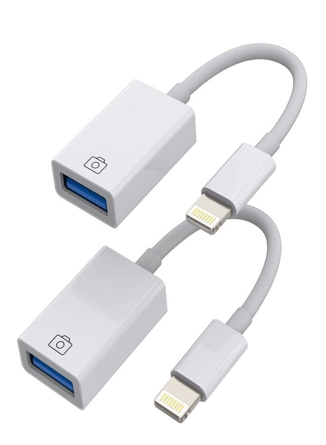 HOYULLI iPhone OTG Adapter(2Pack)lightning male to USB Female Converter Data Sync dongle for 14 13 12 11 pro max 7 8 plus ipad Camera Card Reader USB Flash Drive Mouse Keyboard Hub MIDI Piano Connector U Disk - Image 1