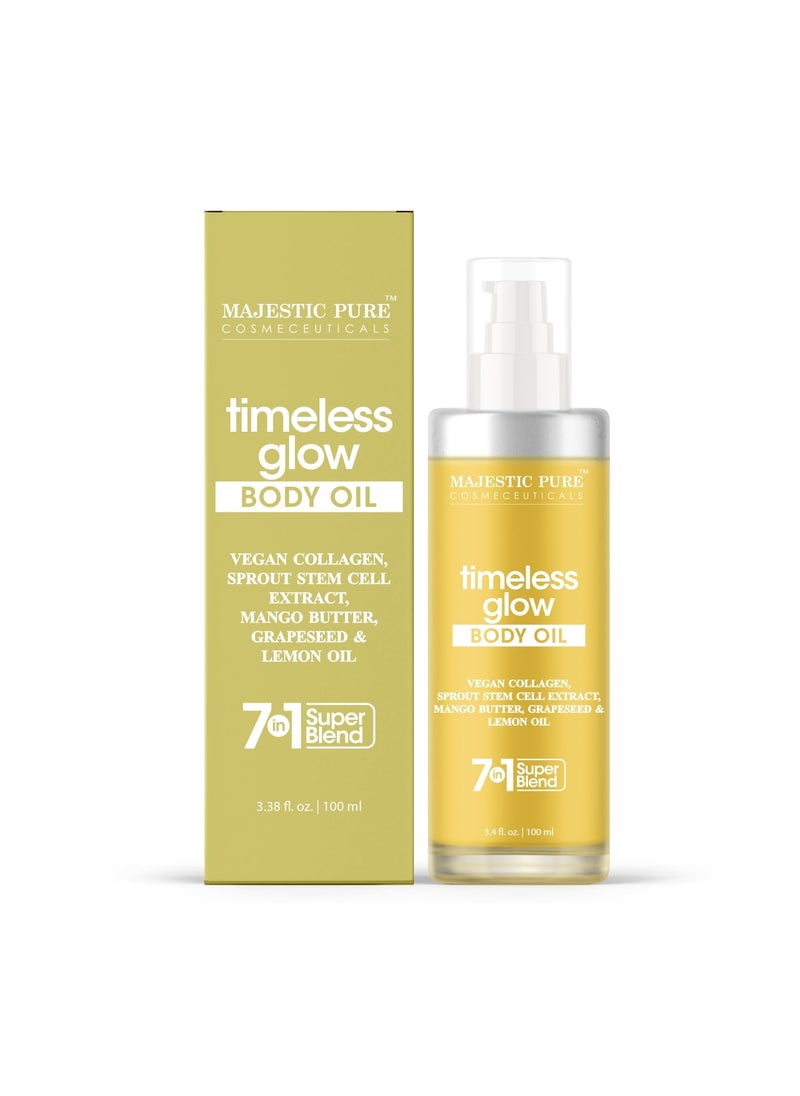 Majestic Pure Majestic Pure Timeless Glow Body Oil with Mango Butter 100 Pure  Natural  Repair Dry Damaged Skin  Moisturizing Skin  Deep Moisturizing Formula  34 Fl Oz 