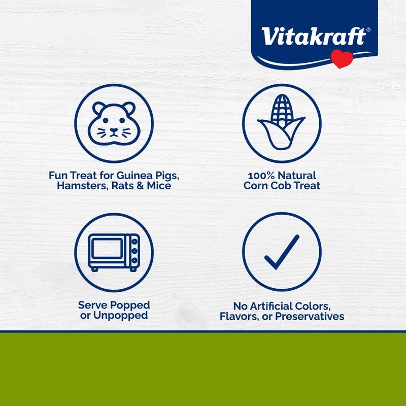 Vitakraft Mini Pops Treat for Small Animals - 100% Real Corn Cob - Supports Healthy Teeth - 6 oz - Image 2