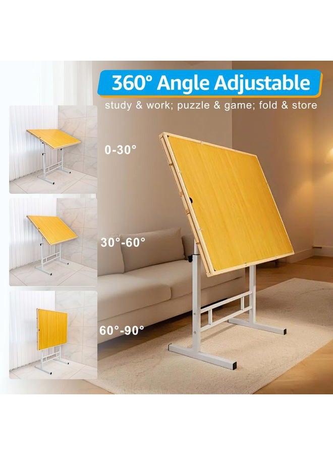 Fanwer 1500 Piece Puzzle Table with Legs, Angle & Height Adjustment Jigsaw Puzzle Table with 4 Drawers & Wooden Cover | 35"x26" Tilting Puzzle Board for Adults and Children, for Birthday - Image 5