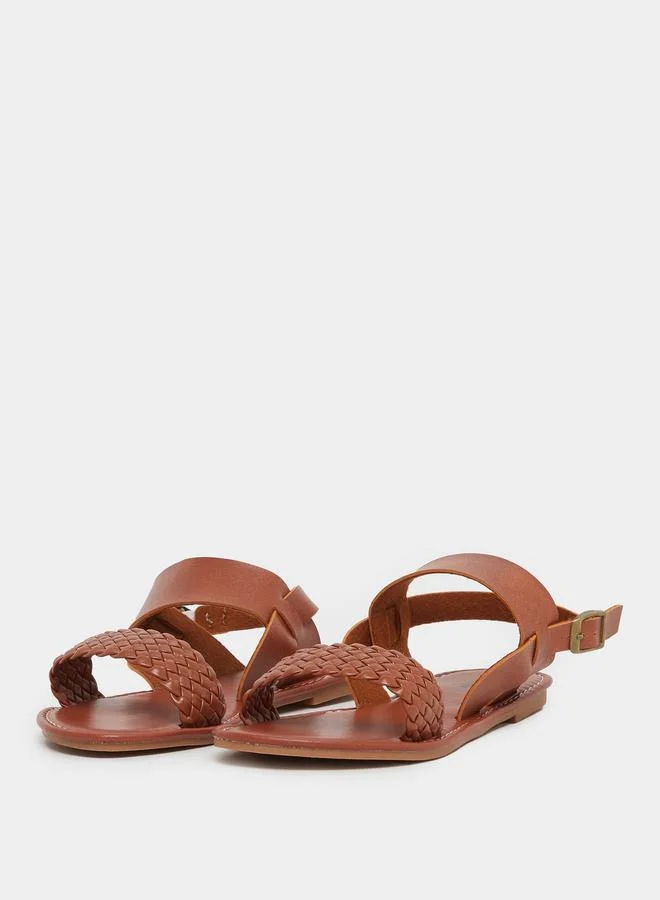 Styli Styli Braided Sling Back Flat Sandals