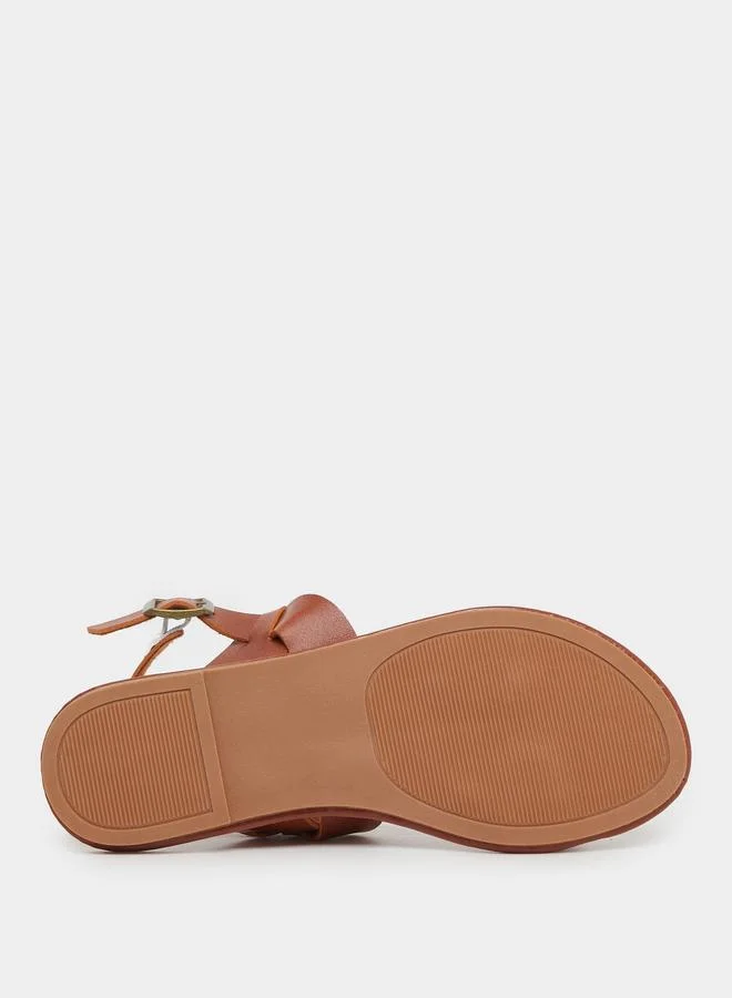 Styli Styli Braided Sling Back Flat Sandals