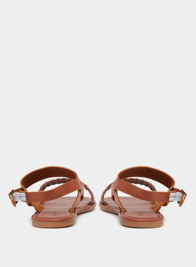 Styli Styli Braided Sling Back Flat Sandals