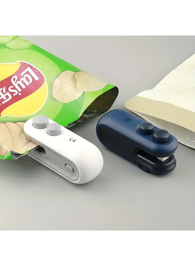 أزرق USB قابل لإعادة الشحن مغناطيسي ختم يدوي آلة ختم أكياس PVC لحفظ طعام طازج - Image 1