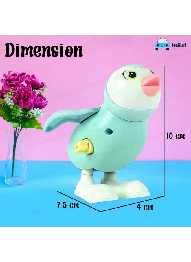 FunBlast Wind Up Penguin Toys for Kids - Colorful Press and Go Cute Penguin Toy with Key Winding UP and Moving Toy for Toddlers, Boys, Girls, Jumping Bird Toys (Green)