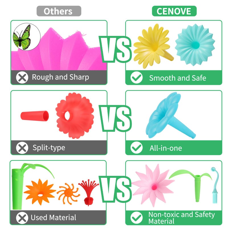 CENOVE ألعاب الأطفال من CENOVE للأطفال من 3 إلى 6 سنوات، مجموعة ألعاب بناء قابلة للتعديل، ألعاب تعليمية STEM لتطوير الدماغ للأطفال في مرحلة ما قبل المدرسة مع صندوق تخزين - Image 3