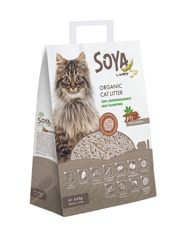mpets Soya Organic Cat Litter Cassava 6 L – 100% Biodegradable - Image 4
