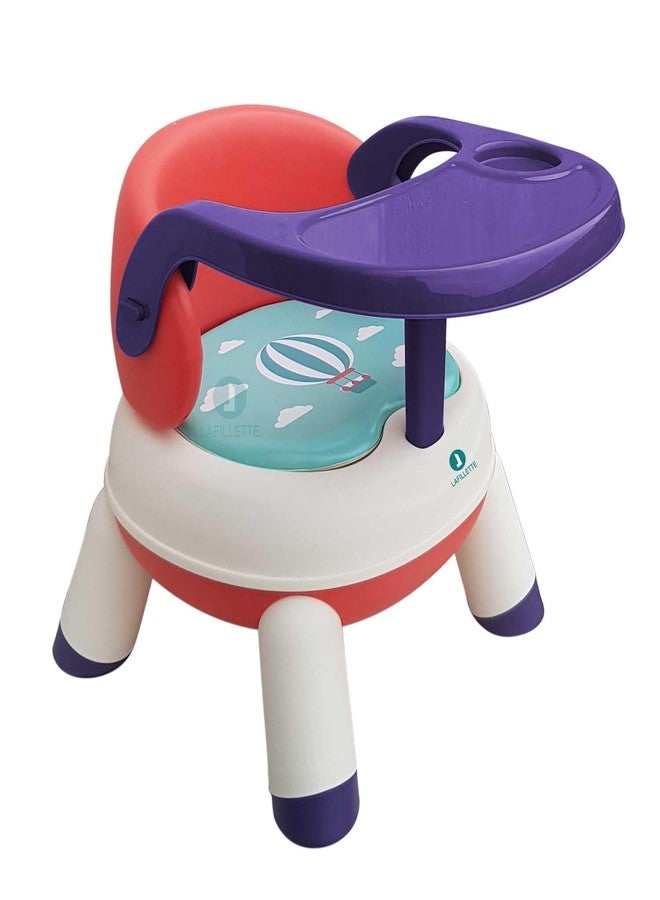 LAFILLETTE Baby Booster Feeding Chair with Removable Tray and Safety Belt for Infants and Toddlers, Folding Portable Booster Seat for Indoor/Outdoor Use (RED) - Image 1