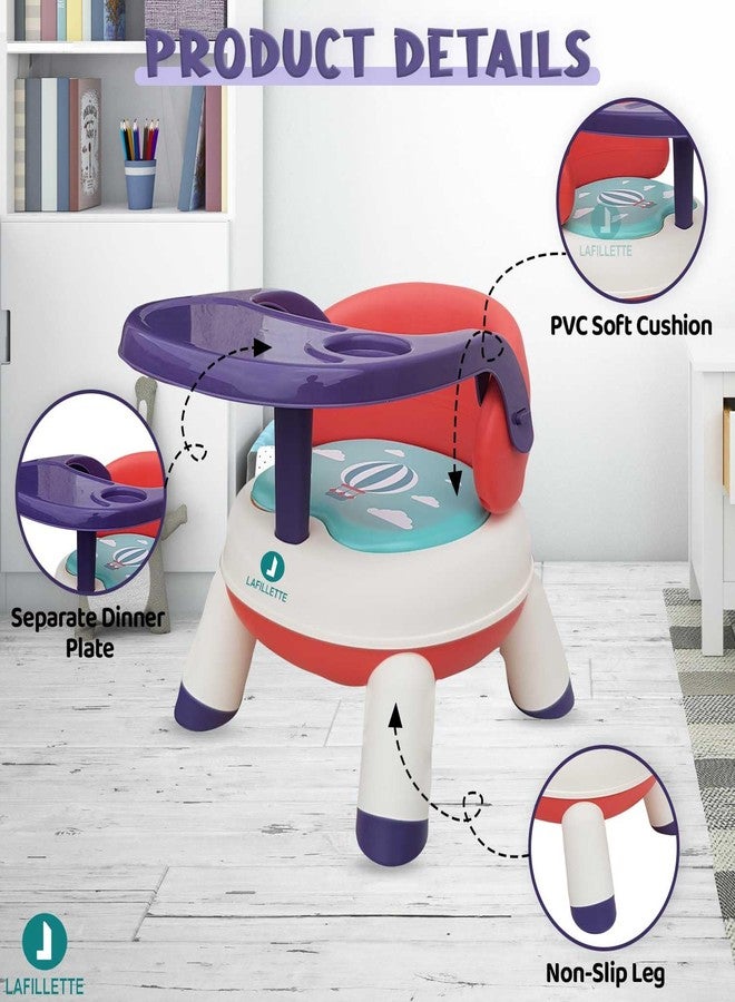 LAFILLETTE Baby Booster Feeding Chair with Removable Tray and Safety Belt for Infants and Toddlers, Folding Portable Booster Seat for Indoor/Outdoor Use (RED) - Image 3