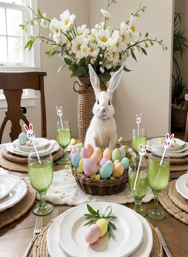 Romooa for you 30 Pcs Easter Drink Stirrers Easter Stir Sticks Coffee Stirrers Plastic Swizzle Sticks Hot Cocoa Bar Supplies for Easter Party Coffee Tea Bar Favors(Bunny) - Image 4