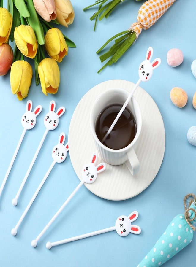 Romooa for you 30 Pcs Easter Drink Stirrers Easter Stir Sticks Coffee Stirrers Plastic Swizzle Sticks Hot Cocoa Bar Supplies for Easter Party Coffee Tea Bar Favors(Bunny) - Image 3