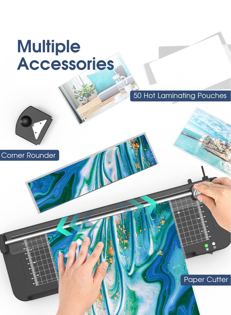 FN A3 Laminator Machine – 5-in-1 Thermal & Cold Laminating Kit, 13-Inch Wide, Fast 90s Warm-Up, 320mm/min Speed, Includes 20 Pouches, Trimmer, Corner Rounder & Hole Punch – For Home, Office & School - Image 4