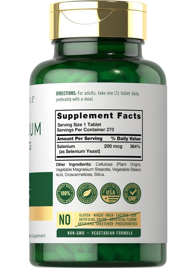 Carlyle مكمل السيلينيوم | أقراص 200 ميكروجرام | نباتي، غير معدّل وراثيًا، خالٍ من الجلوتين | من إنتاج كارلايل 270 قرصًا - Image 2