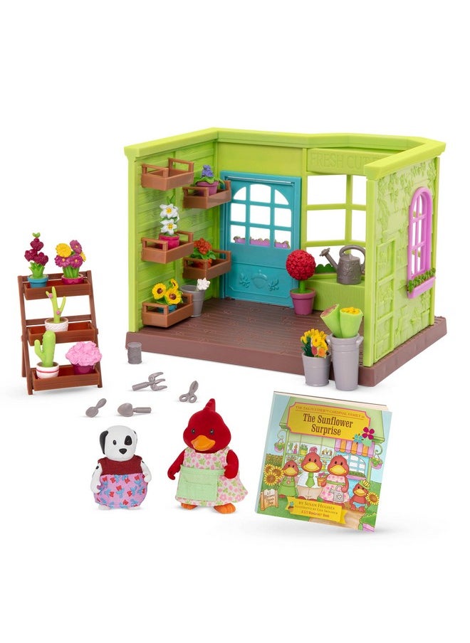 Li'L WOODZEEZ - - Li'L Petals Flower Shop - 29Pcs Dollhouse Playset - 2 Posable Doll Figures & 1 Storybook Included - Miniature Furnitures & Accessories - Stackable Playset For Kids 3+ - Image 1