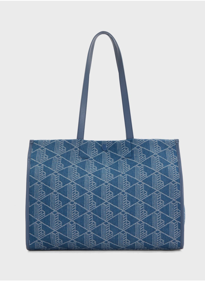 LACOSTE - Logo Detailed Top Handle Zip Over Tote - Image 1
