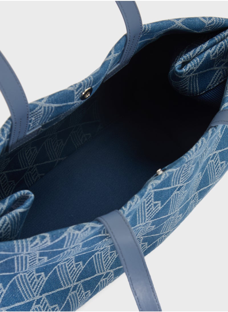 LACOSTE - Logo Detailed Top Handle Zip Over Tote - Image 1