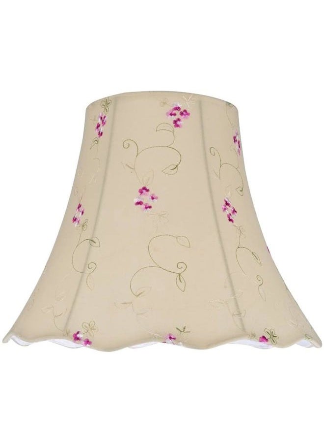 Aspen Creative Corporation 34009A, Transitional Scallop Bell Shape Spider Construction Lamp Shade in Apricot, 12" wide (6" x 12" x 9 1/2") - Image 1