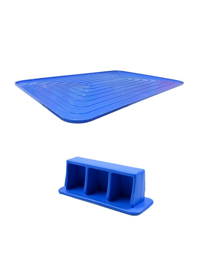 صناعات بلاستيكا ذ.م.م. Plastic Storage Crate with Lid & Handles for easy lifting 600x400x350mm Stackable Food Grade  Crate Heavy Duty - Blue - Image 3