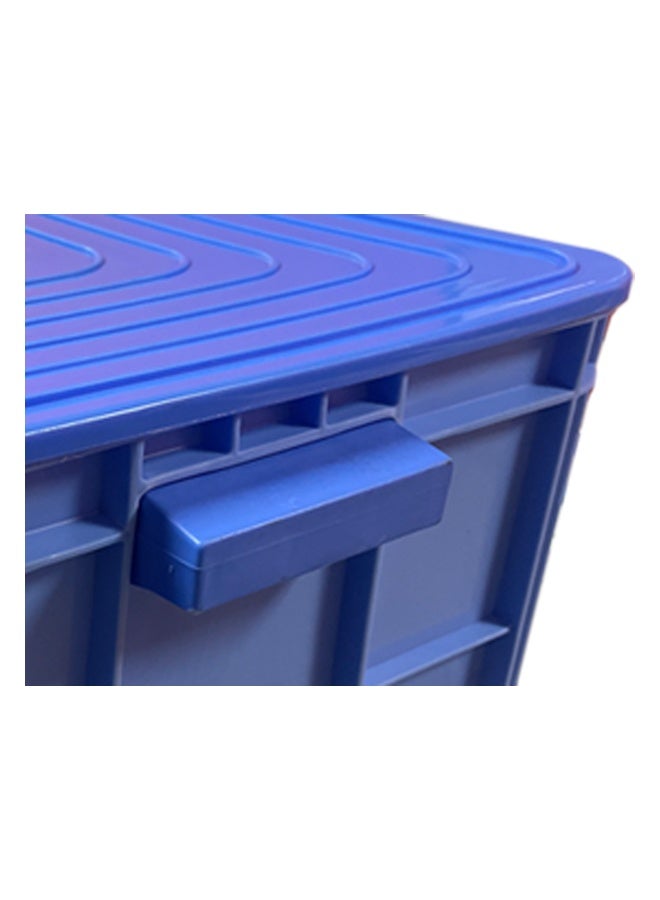 صناعات بلاستيكا ذ.م.م. Plastic Storage Crate with Lid & Handles for easy lifting 600x400x350mm Stackable Food Grade  Crate Heavy Duty - Blue - Image 2