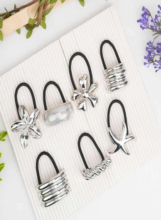 Cart Log CartLog metal hair ties for women, hair accessories for woman, hair tie for woman, hair rubber band for women, unique hair accessories, stylish rubber band (Random) (Pack of 2) - Image 1