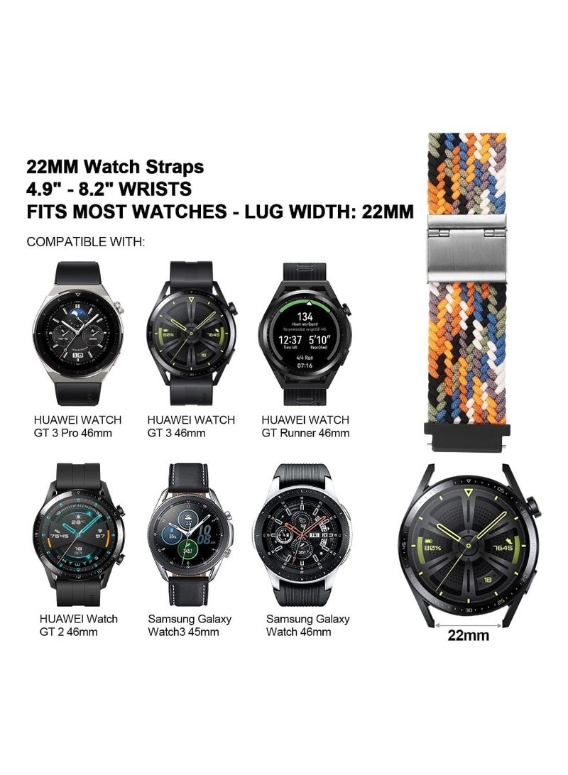 Hiras Adjustable & Breathable Woven Nylon Band | Compatible with Huawei GT 5/GT 4 & Watch 4, Garmin Venu 3/Vivoactive 4, Amazfit GTR 4/GTR 3 | 22mm Quick Release Watch Strap (No Watch) - Image 4