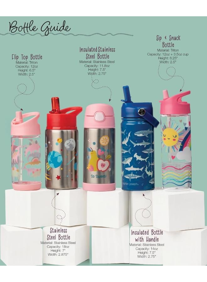 Stephen Joseph Double-Wall Stainless Steel Insulated Bottle 6  × 6  × 18  cm-Multicolour - Image 3