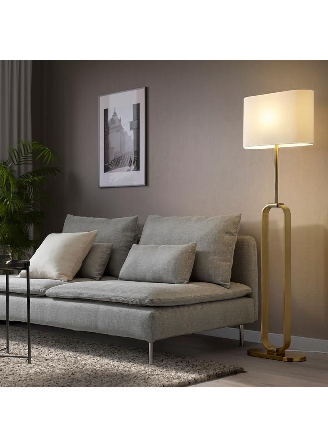 زبون مصباح أرضي مطلي بالنحاس/أبيض، 150 سم - Image 3