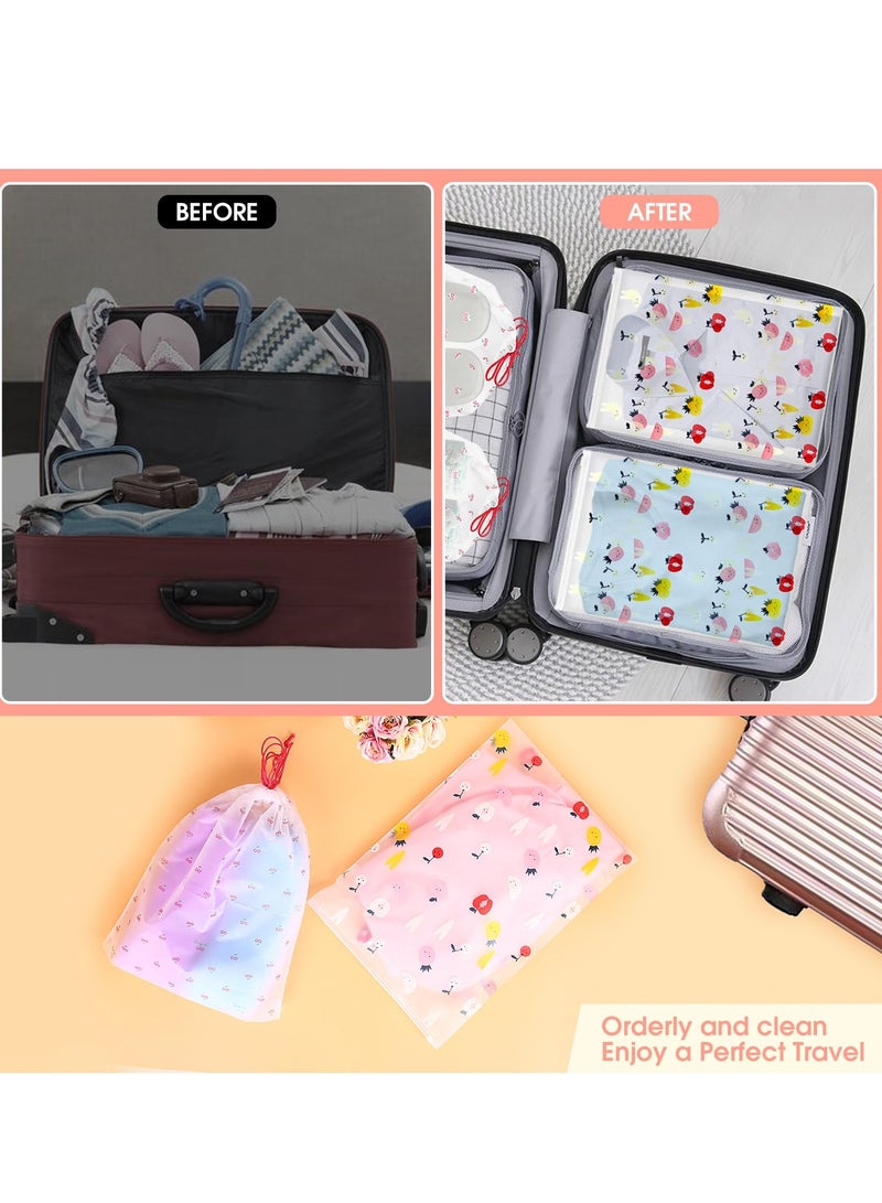 Suntown Bags for Travel Plastic Drawstring Bag Waterproof 10Pcs Reusable Maternity Bag Organiser Pouches Luggage 0rganiser Pouches for Clothes Shoes Cosmetics Travel Essentials Toiletries - Image 5