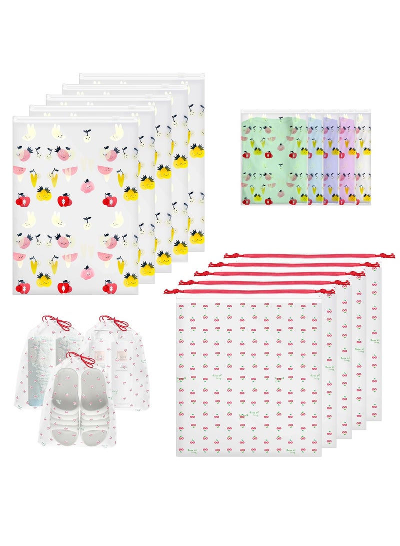 Suntown Bags for Travel Plastic Drawstring Bag Waterproof 10Pcs Reusable Maternity Bag Organiser Pouches Luggage 0rganiser Pouches for Clothes Shoes Cosmetics Travel Essentials Toiletries - Image 1