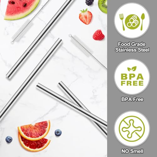 XZESH Metal Straw Replacement for Owala Water Bottle 24 oz 32 oz Accessories, With 2 Straw Cleaner, Reusable Stainless Steel Straws Compatible With Owala Water Bottle - 4pcs - Image 3