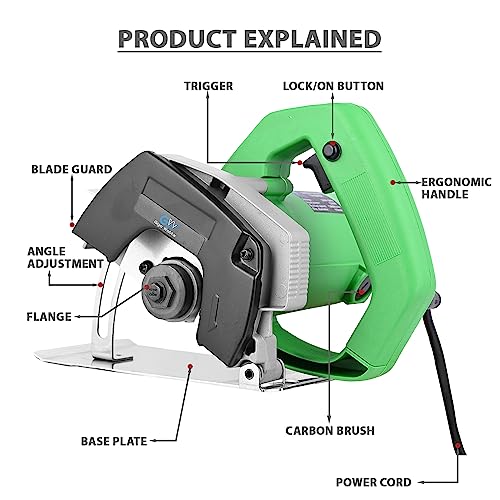 GIGAWATTS CM4SA 1200W Marble Cutter Corded Electric 12000 RPM Powerful 110mm Disc Dia Tile Stone Cutting Machine for Home & Industrial Use - Image 3