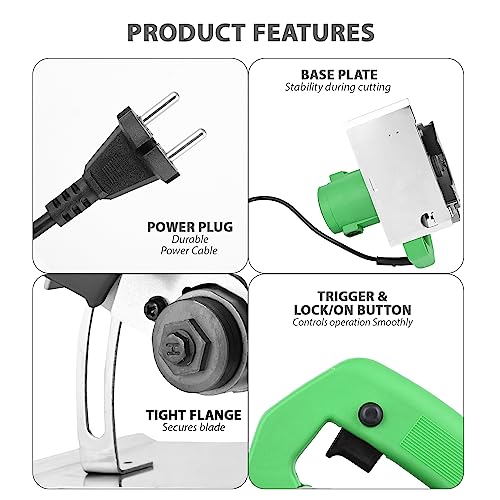 GIGAWATTS CM4SA 1200W Marble Cutter Corded Electric 12000 RPM Powerful 110mm Disc Dia Tile Stone Cutting Machine for Home & Industrial Use - Image 4