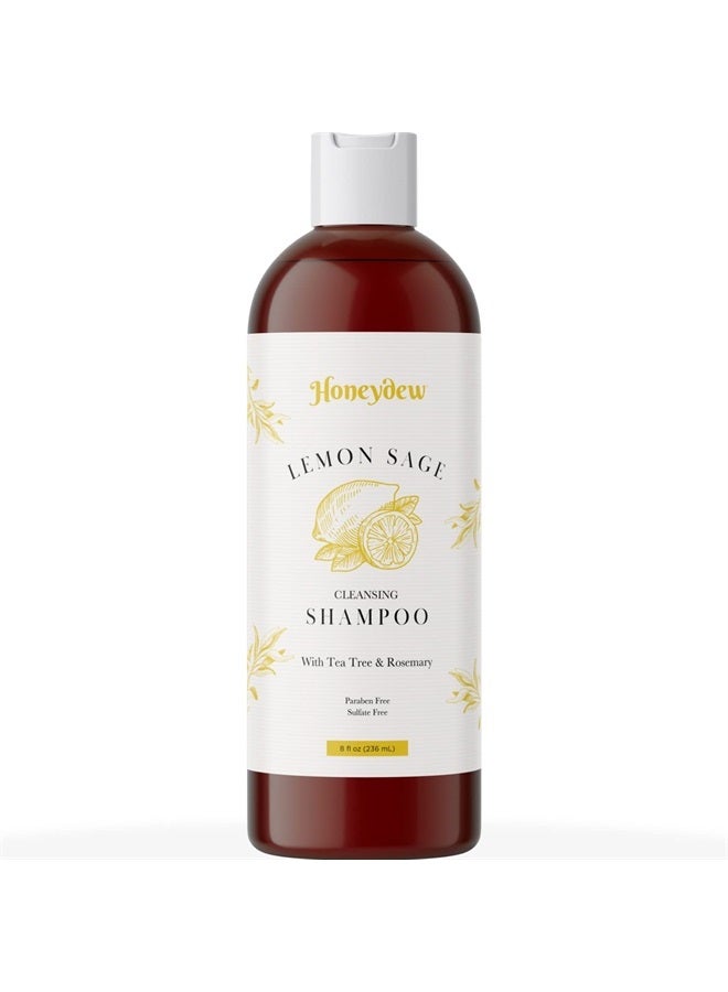Honeydew Lemon Sage Shampoo for Oily Hair - Sulfate Free Clarifying Shampoo for Build Up with Lemon Sage Keratin and Tea Tree Oil for Hair and Scalp Care - Deep Cleansing Rosemary Shampoo for Men and Women - Image 1
