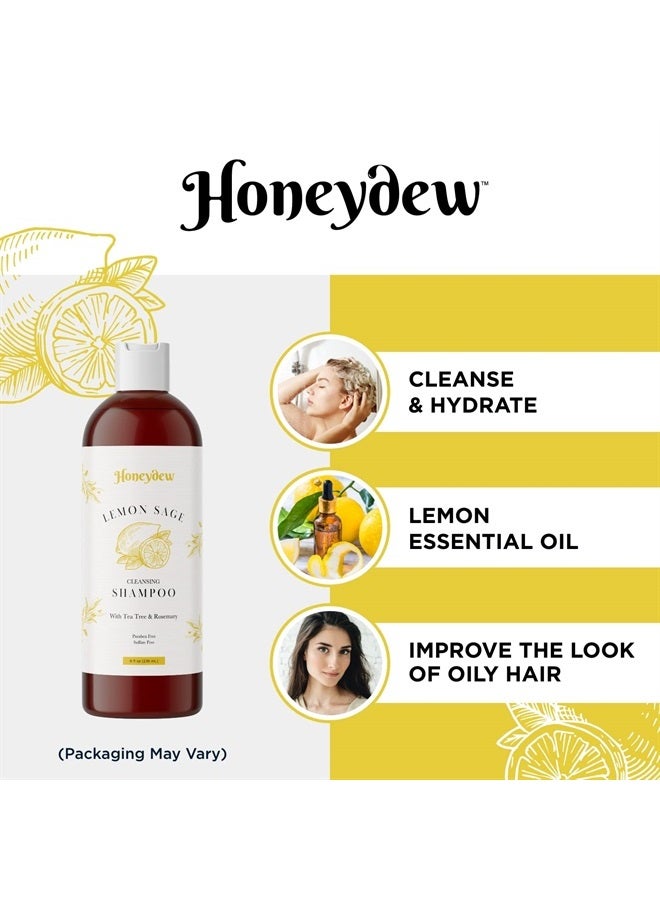 Honeydew Lemon Sage Shampoo for Oily Hair - Sulfate Free Clarifying Shampoo for Build Up with Lemon Sage Keratin and Tea Tree Oil for Hair and Scalp Care - Deep Cleansing Rosemary Shampoo for Men and Women - Image 5