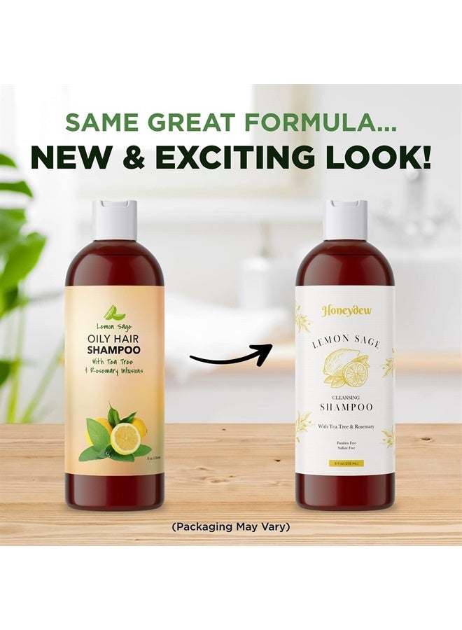 Honeydew Lemon Sage Shampoo for Oily Hair - Sulfate Free Clarifying Shampoo for Build Up with Lemon Sage Keratin and Tea Tree Oil for Hair and Scalp Care - Deep Cleansing Rosemary Shampoo for Men and Women - Image 3