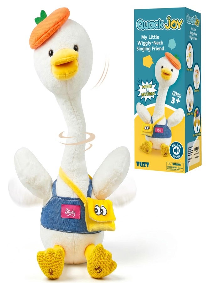 TUZT Dancing Talking Duck Toy, Stuffed Animal Baby Toy Singing Recording Repeats What You Say, Musical Interactive Fluffy Duck Toy Gifts for Toddlers Kids 3 4 5 Years Old - Image 1
