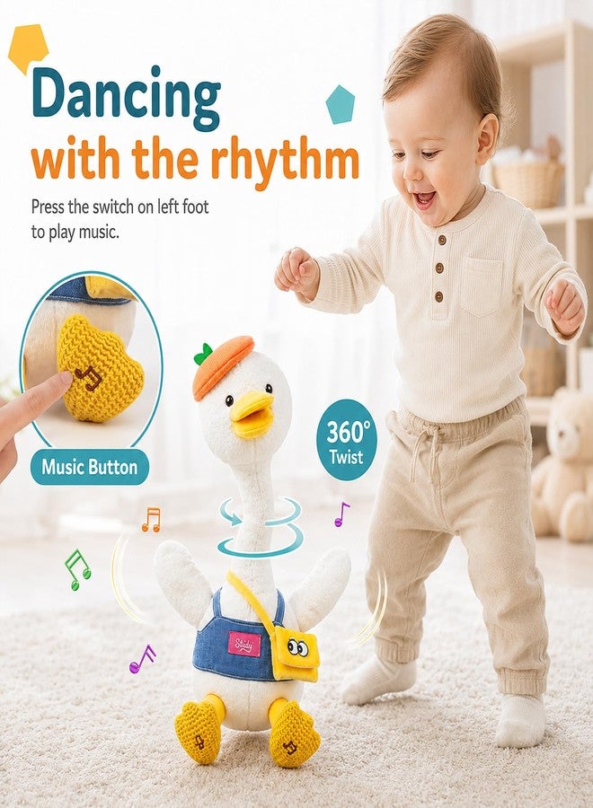 TUZT Dancing Talking Duck Toy, Stuffed Animal Baby Toy Singing Recording Repeats What You Say, Musical Interactive Fluffy Duck Toy Gifts for Toddlers Kids 3 4 5 Years Old - Image 5